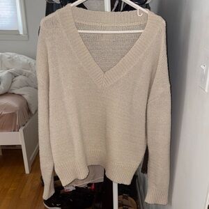 Trendy Boutique Cream V-Neck Sweater